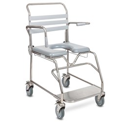 Juvo Mobile Shower Commode, Sliding Footplate - 460mm Width