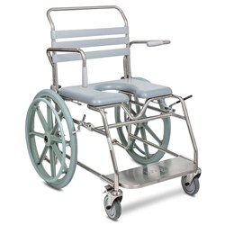 Juvo Mobile Shower Commode - Self Propelled, Sliding Footrest - 610mm Width