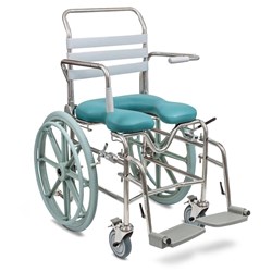 Juvo Mobile Shower Commode Folding Self Propelling Swingaway Legrest - 460mm Width