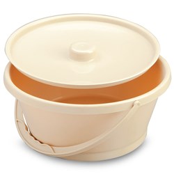 Commode Bowl with Lid, Beige