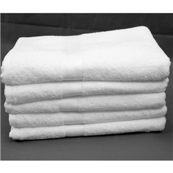 Bath Towel - Genesis Range - 140 x 70cm 450gsm - White - Packaged as 5 pcs per poly bag