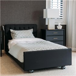 Casero Duo Bed Single - Oxford Head & Foot Boards, Ebony Vinyl