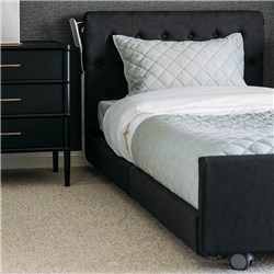 Casero Duo Bed Single - Oxford Head & Foot Boards, Slate