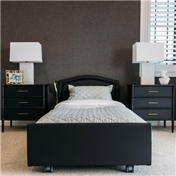 Casero Duo Bed King Single - Belgrave Head & Foot Boards, Ebony Vinyl