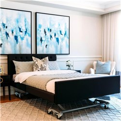 Casero Plus Bed Double - Oxford Head Board, Standard Foot Board, Ebony Vinyl