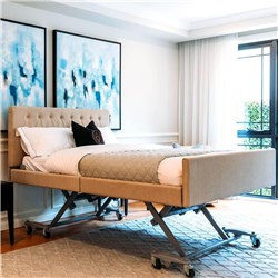 Casero Plus Bed Double - Oxford Head Board, Standard Foot Board,Oatmeal