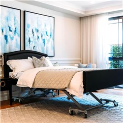 Casero Plus Bed Queen - Belgrave Head Board, Standard Foot Board, Ebony Vinyl