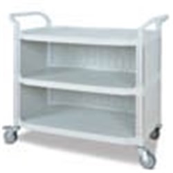 Utility Cart Wide - 3 Shelves, Side Panels