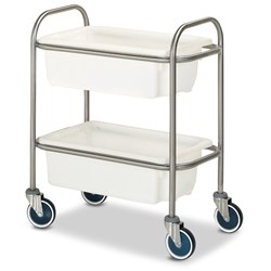 Stainless Steel Bin Trolley - 2 x 32L bins