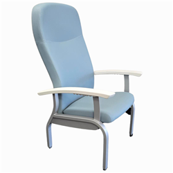 **DISCONTINUED - LIMITED STOCK**Fero Rest Chair, Fixed Arms and Adj Legs, Stormy Blue