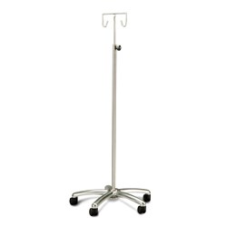 IV Stand Mobile 2 Hooks Stainless Steel Alloy Base