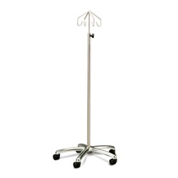 IV Stand Mobile 4 Hooks Stainless Steel Alloy Base