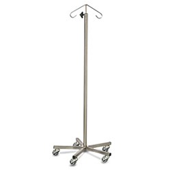 Stainless Steel IV Pole with Weighted Base