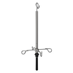 IV Pole - Stainless Steel, 4 Hook, Ceiling Rail