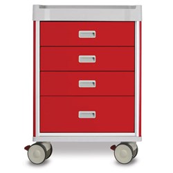 Viva Emergency Cart, 4 Drawer, Red - 1010mm