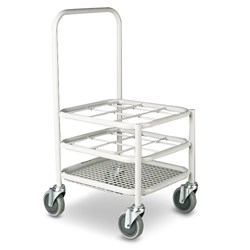 Multi Stack Gas Cylinder Trolley - Stainless Steel, 12 Cylinder Capacity