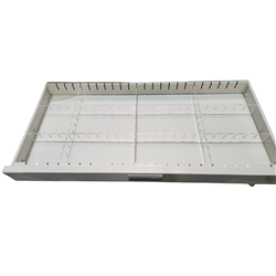 Clear plastic divider for dressing trolley drawers 100X400X3