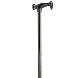 Walking Stick - Height Adjustable with Black Plastic Handle