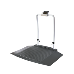 Healthweigh Wheelchair Scale, Dual Ramp and Handrail