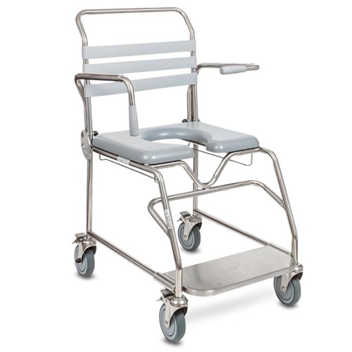 Juvo Mobile Shower Commode, Sliding Footplate - 410mm Width