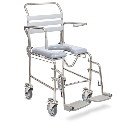 Juvo Mobile Shower Commode, Swingaway Legrests - 410mm Width