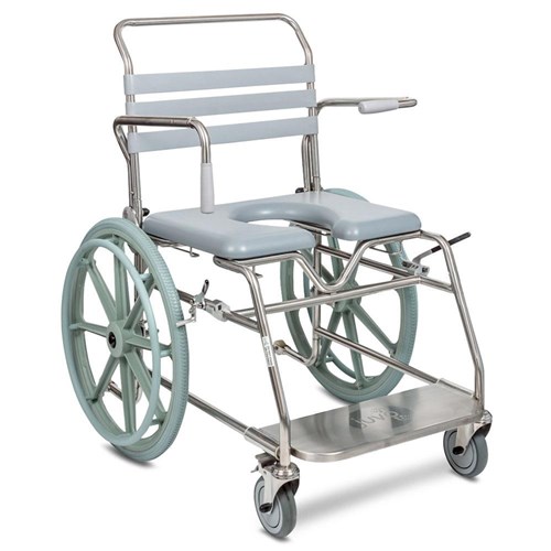 Juvo Mobile Shower Commode - Self Propelled, Sliding Footrest - 660mm Width