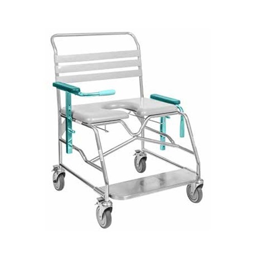 Juvo Mobile Shower Commode, Sliding Footplate - 660mm Width