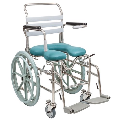 Juvo Mobile Shower Commode, Adjustable Height,  Swingaway Legrests - 460mm Width