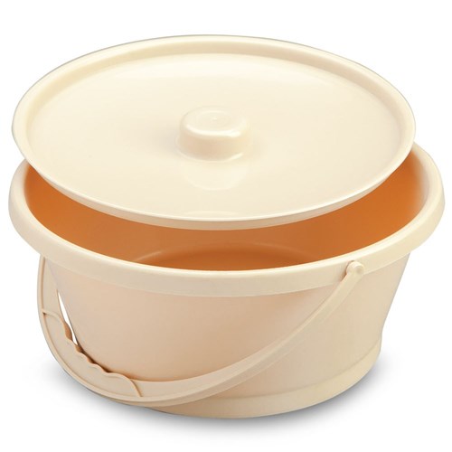 Commode Bowl with Lid, Beige