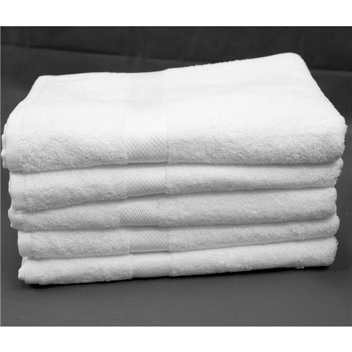 Bath Towel - Genesis Range - 140 x 70cm 450gsm - White - Packaged as 5 pcs per poly bag