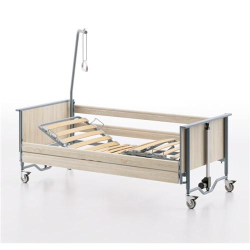 Bed, Bock, Domiflex, Steel, Sonoma Oak, Full Length Rails