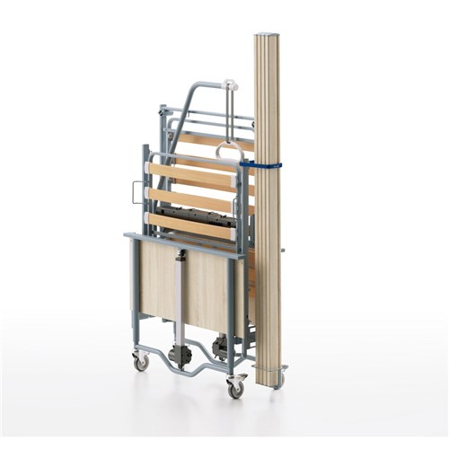 Bed, Bock, Domiflex, Steel, Sonoma Oak, Full Length Rails