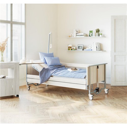 Bed, Bock, Domiflex, Steel, Sonoma Oak, Full Length Rails