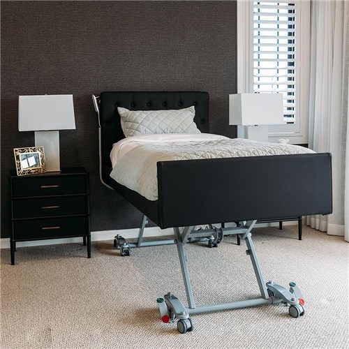 Casero Duo Bed Single - Oxford Head & Foot Boards - Ebony Vinyl