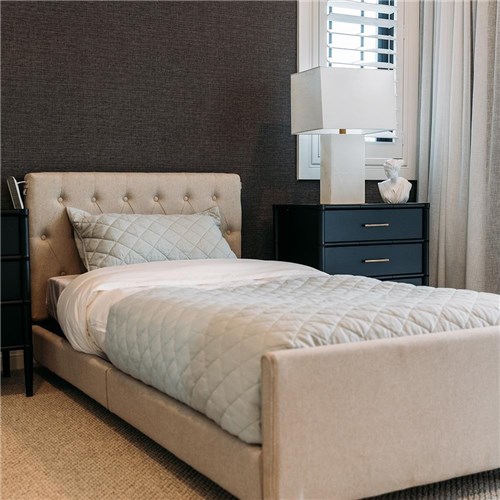 Casero Duo Bed Single - Oxford Head & Foot Boards - Oatmeal