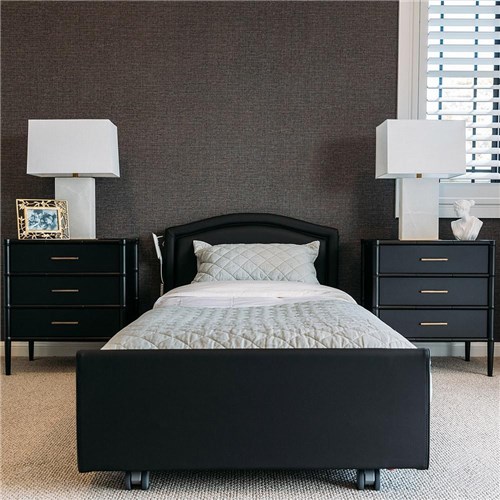 Casero Duo Bed King Single - Belgrave Head & Foot Boards - Ebony Vinyl