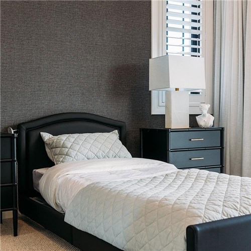 Casero Duo Bed King Single - Belgrave Head & Foot Boards - Ebony Vinyl