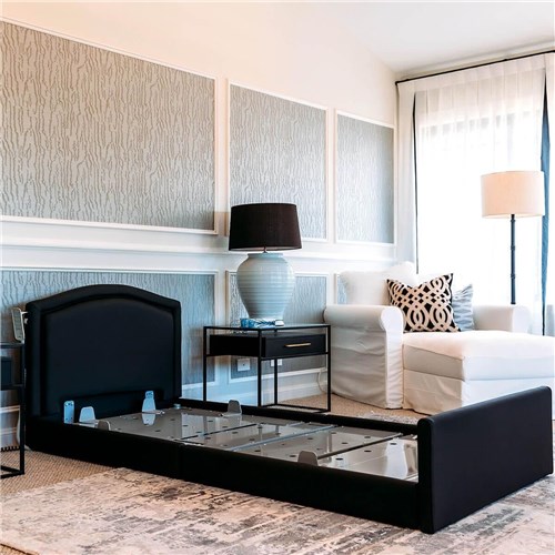 Casero Mode Bed Single - Belgrave Head & Foot Boards, Ebony Vinyl