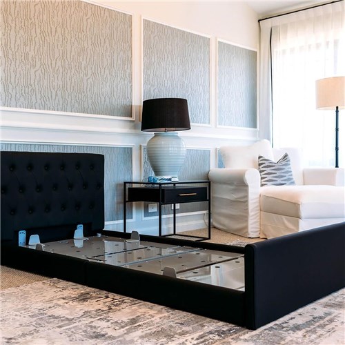 Casero Vogue Bed King Single - Oxford Head & Foot Boards, Ebony Vinyl