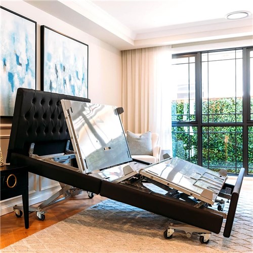 Casero Plus Bed Double - Oxford Head Board, Standard Foot Board, Ebony Vinyl