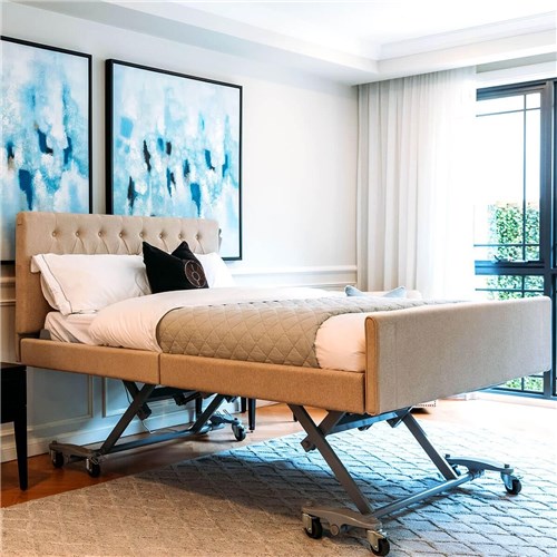 Casero Plus Bed Double - Oxford Head Board, Standard Foot Board,Oatmeal