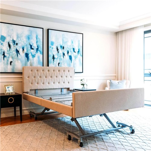 Casero Plus Bed Double - Oxford Head Board, Standard Foot Board,Oatmeal