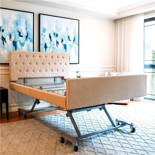 Casero Plus Bed Double - Oxford Head Board, Standard Foot Board,Oatmeal