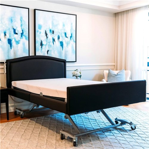 Casero Plus Bed Queen - Belgrave Head Board, Standard Foot Board, Ebony Vinyl