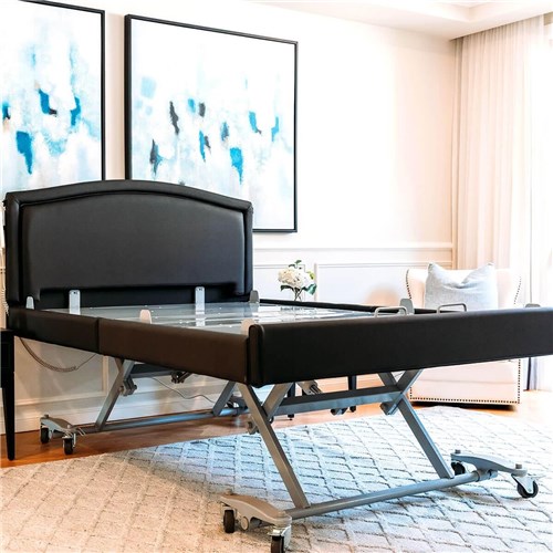 Casero Plus Bed Queen - Belgrave Head Board, Standard Foot Board, Ebony Vinyl