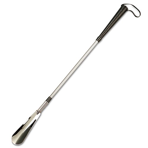Chromed Shoe Horn with Spring