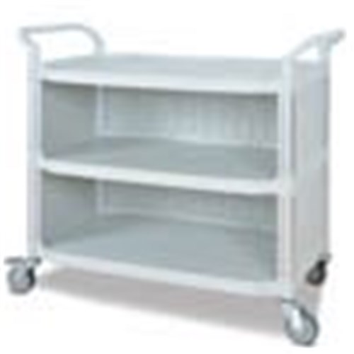 Utility Cart Wide - 3 Shelves, Side Panels