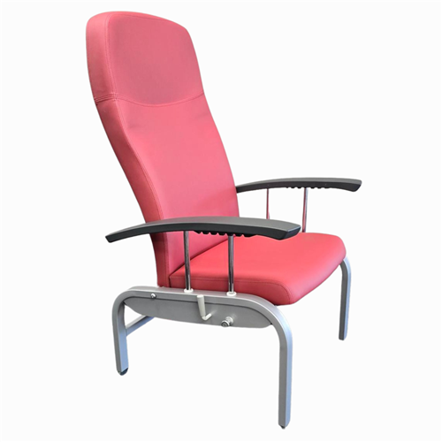 **DISCONTINUED - LIMITED STOCK**Fero Metal Recliner Adj arms and legs, Brick Red