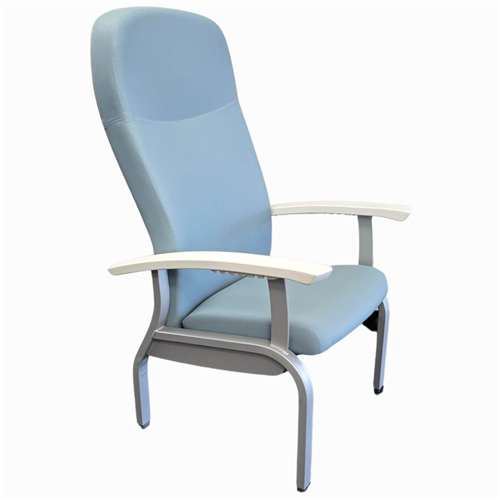 **DISCONTINUED - LIMITED STOCK**Fero Rest Chair, Fixed Arms and Adj Legs, Stormy Blue