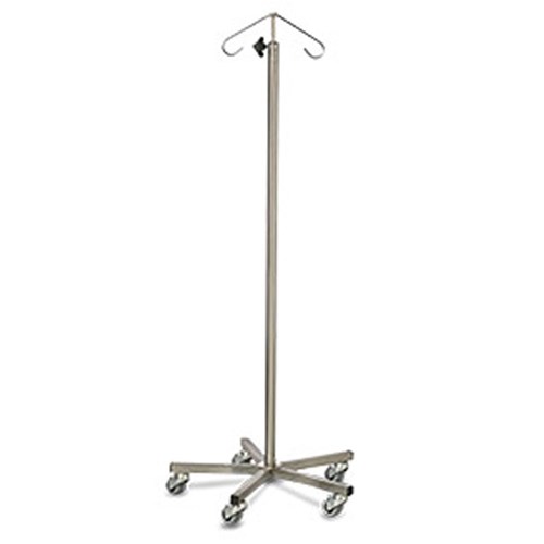 Stainless Steel IV Pole with Weighted Base